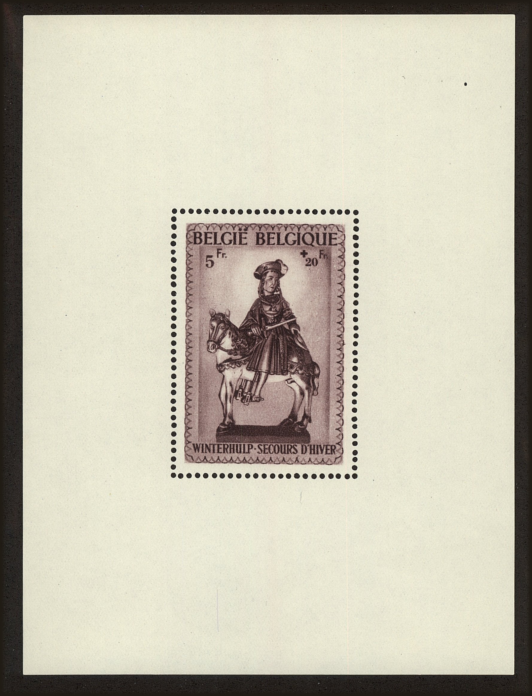 Front view of Belgium B315 collectors stamp