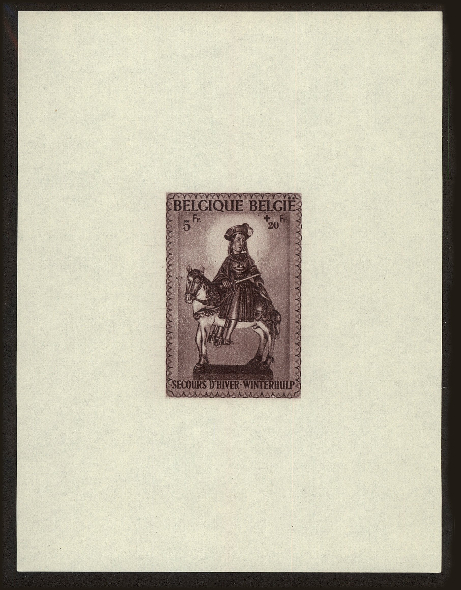 Front view of Belgium B316 collectors stamp