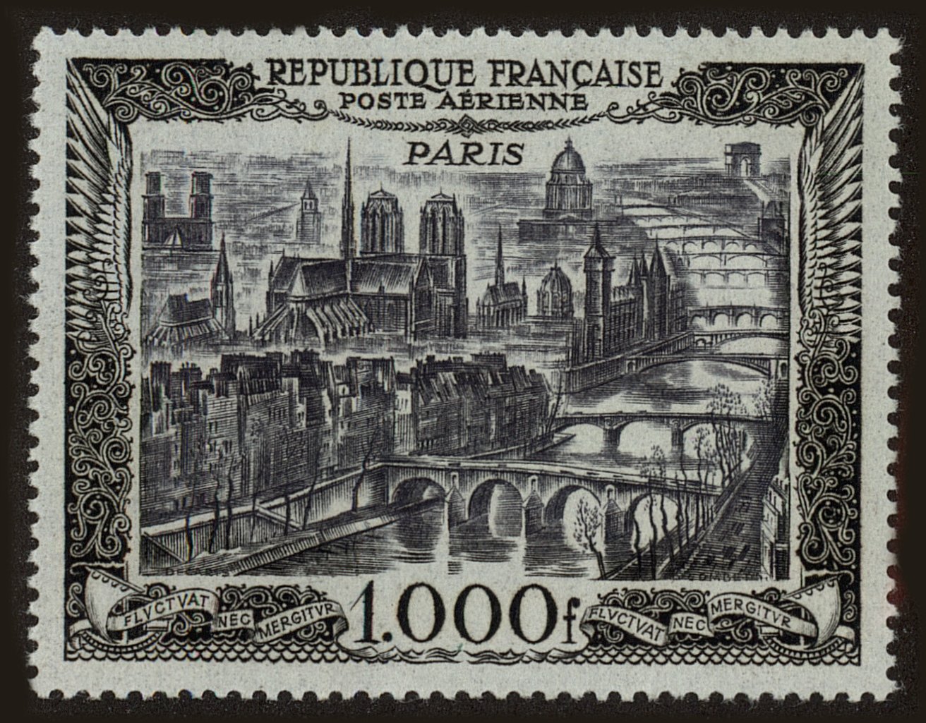 Front view of France C27 collectors stamp