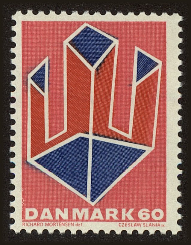 Front view of Denmark 463 collectors stamp