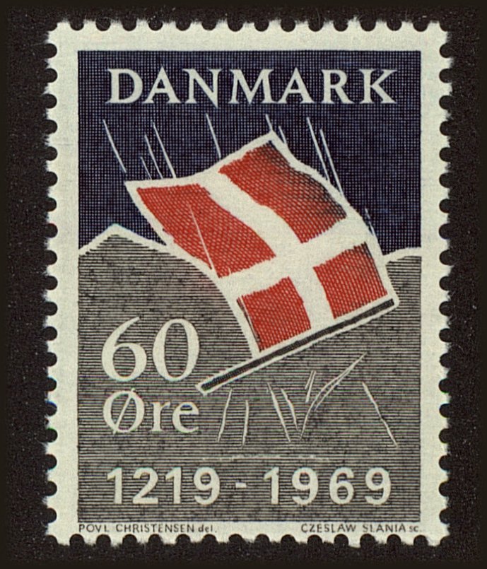 Front view of Denmark 460 collectors stamp
