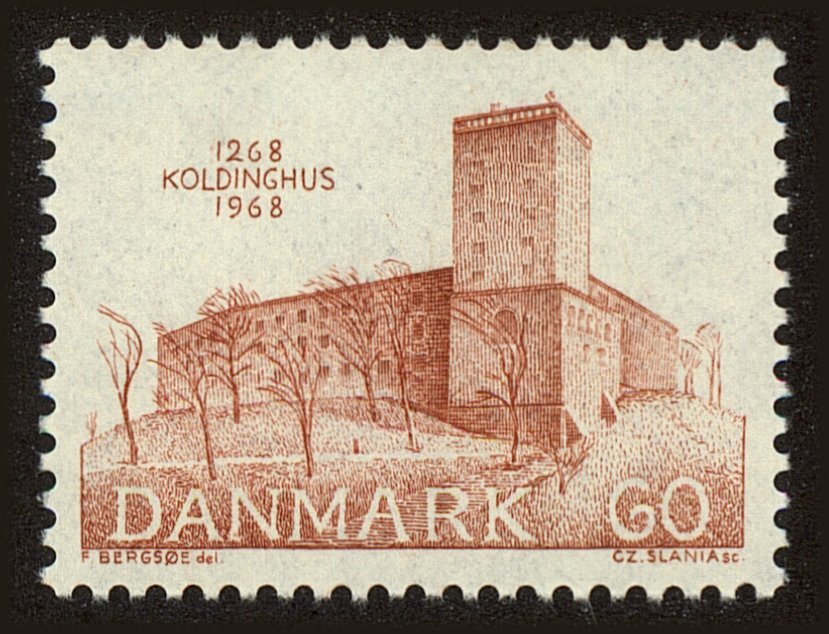 Front view of Denmark 448 collectors stamp