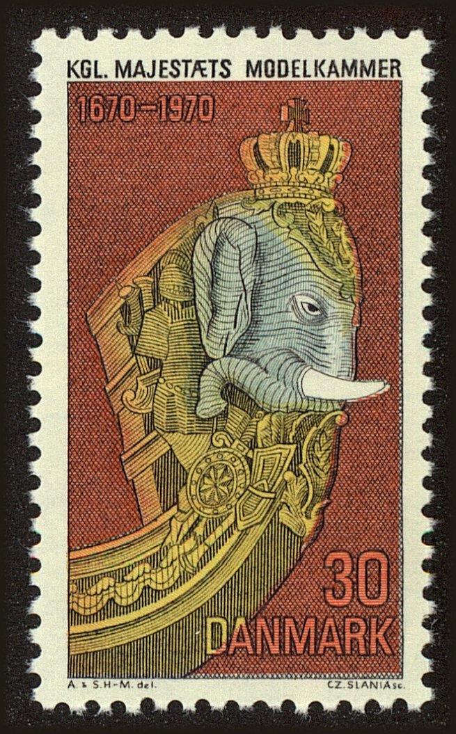 Front view of Denmark 469 collectors stamp