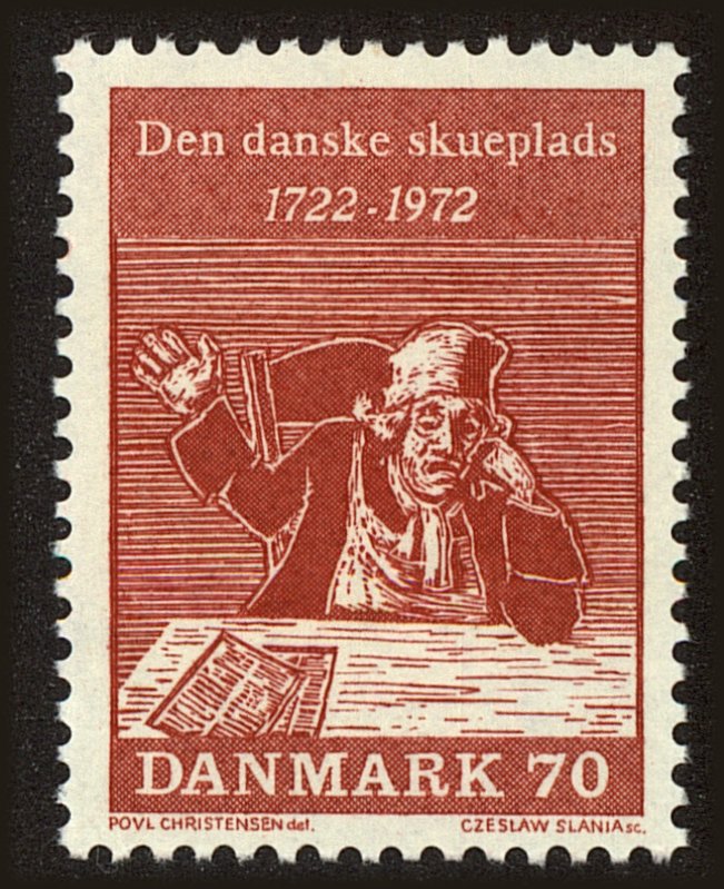 Front view of Denmark 507 collectors stamp