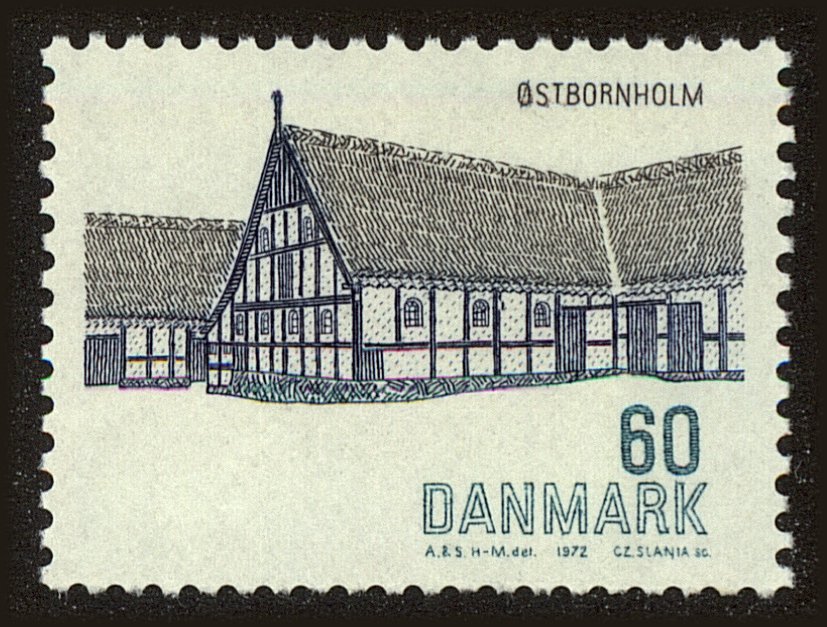 Front view of Denmark 514 collectors stamp