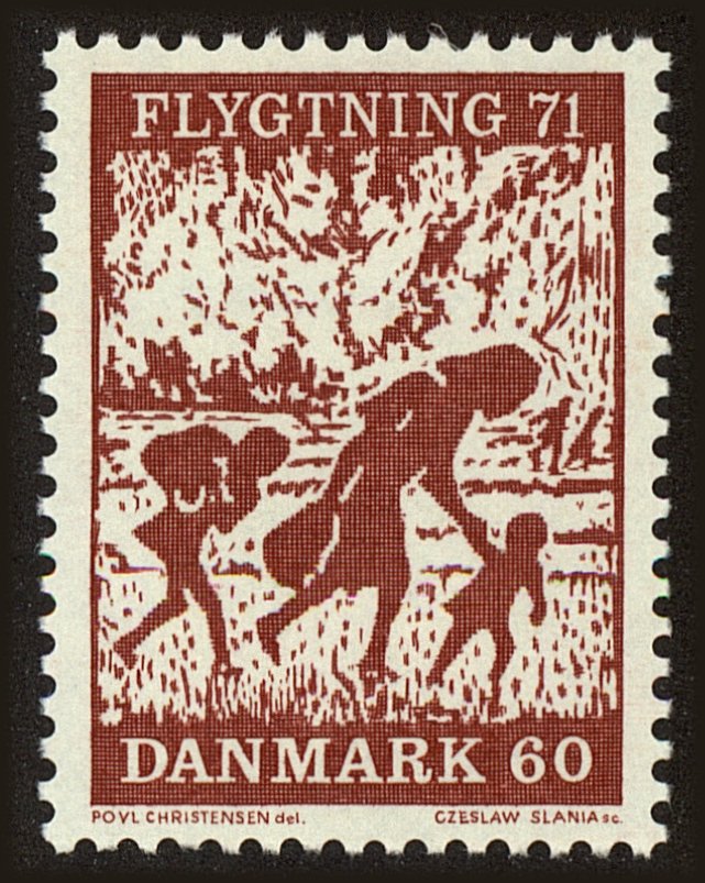 Front view of Denmark 480 collectors stamp