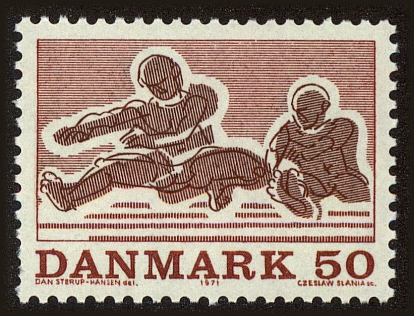 Front view of Denmark 483 collectors stamp