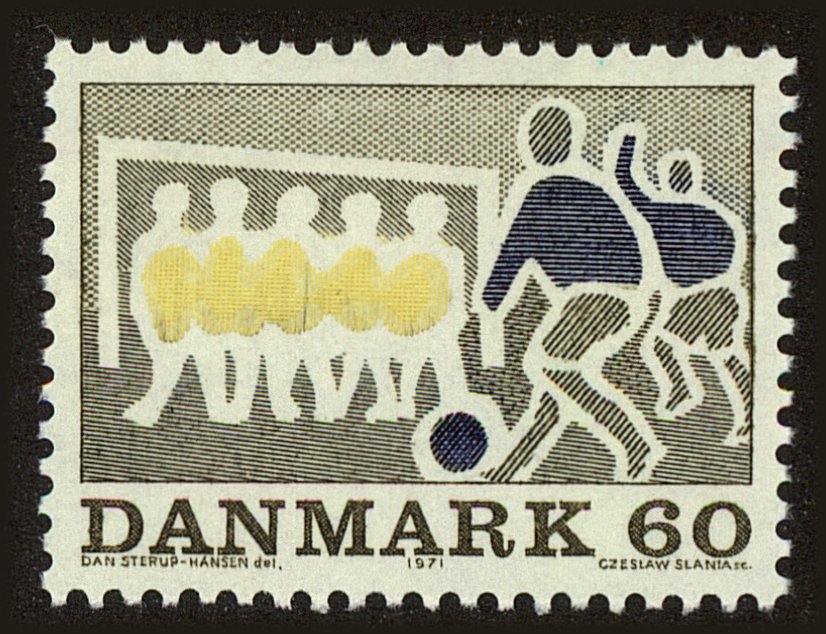 Front view of Denmark 484 collectors stamp
