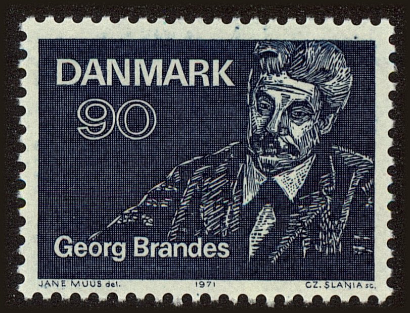 Front view of Denmark 486 collectors stamp