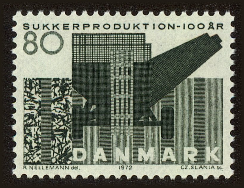 Front view of Denmark 487 collectors stamp