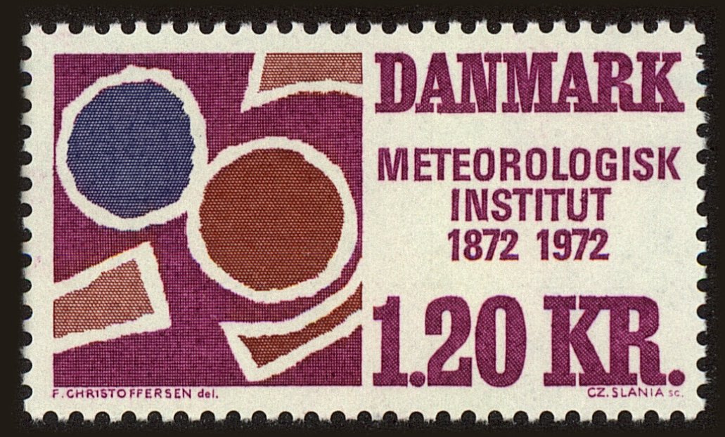 Front view of Denmark 489 collectors stamp