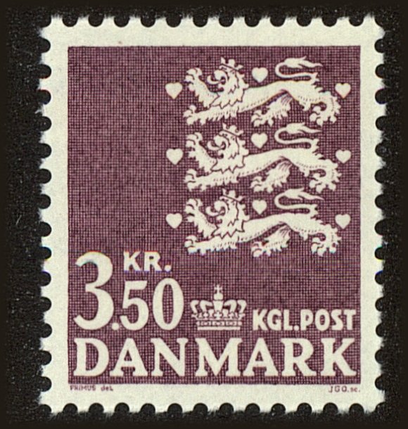 Front view of Denmark 501 collectors stamp