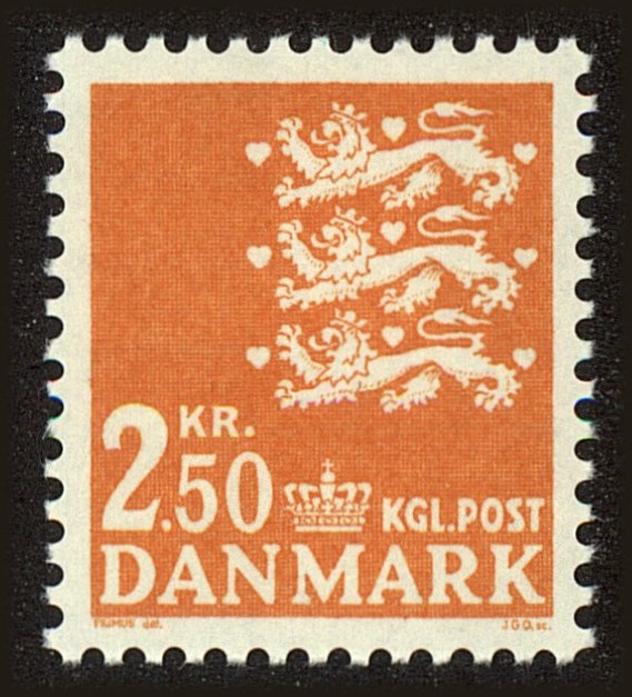 Front view of Denmark 499 collectors stamp