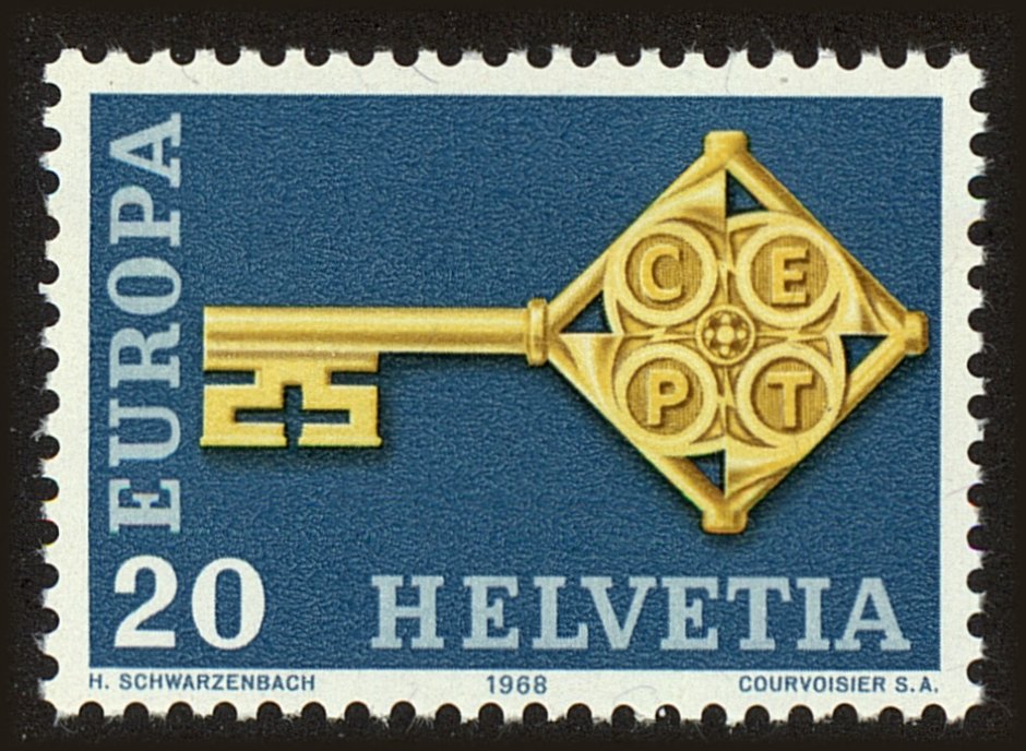 Front view of Switzerland 488 collectors stamp