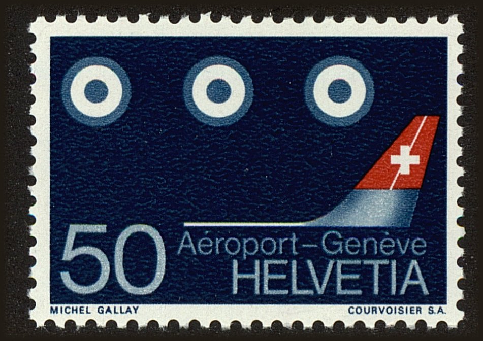 Front view of Switzerland 490 collectors stamp