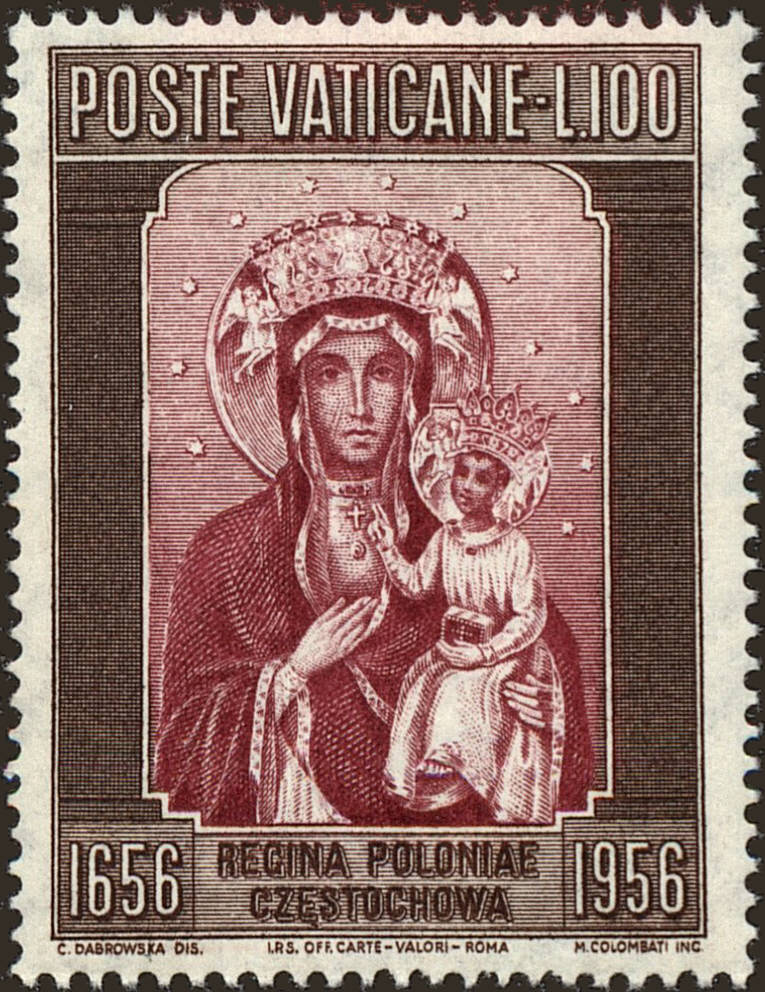 Front view of Vatican City 218 collectors stamp