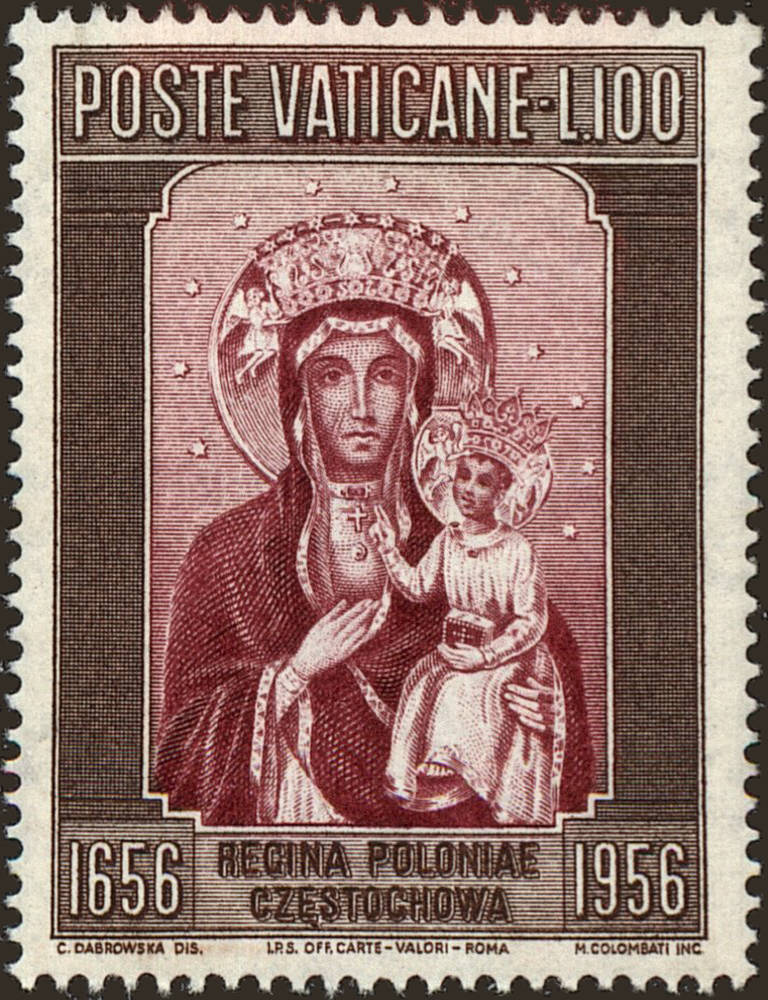 Front view of Vatican City 218 collectors stamp