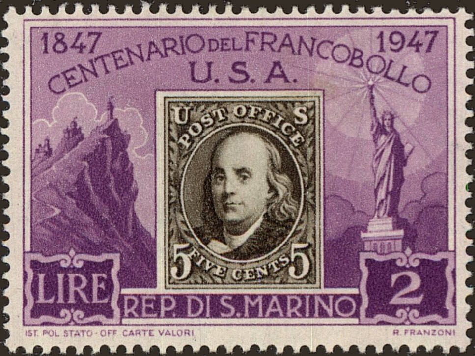 Front view of San Marino 266 collectors stamp