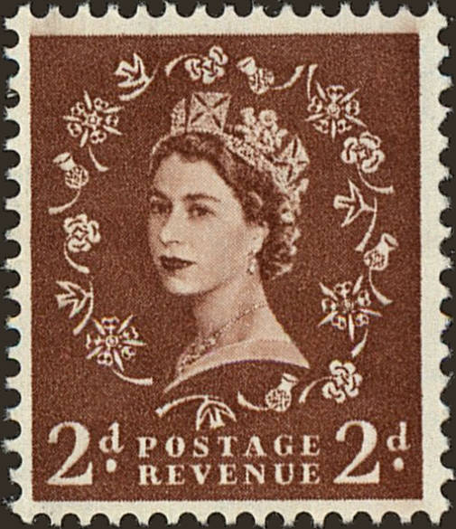 Front view of Great Britain 356c collectors stamp