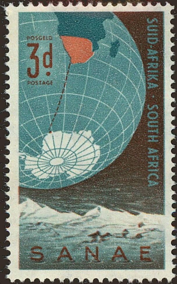 Front view of South Africa 220 collectors stamp