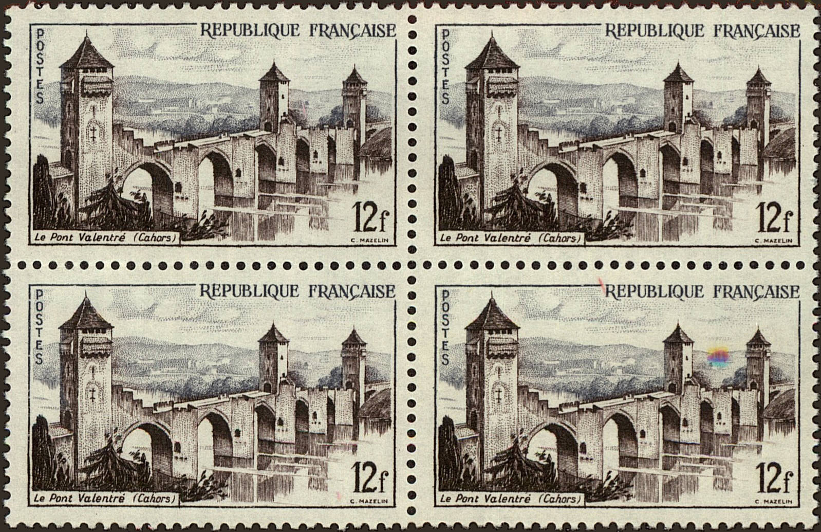 Front view of France 777 collectors stamp