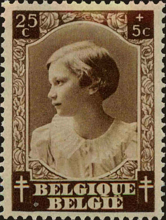 Front view of Belgium B201 collectors stamp