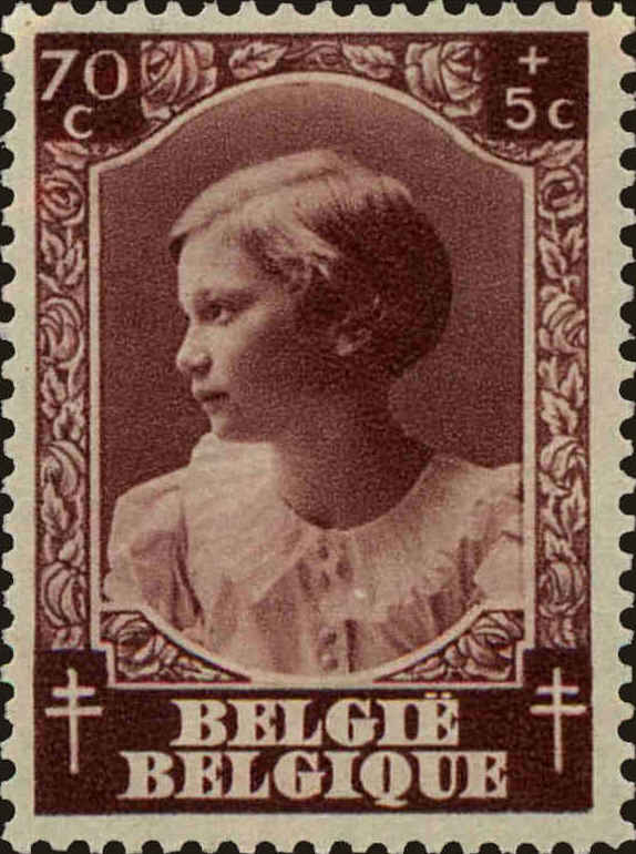 Front view of Belgium B204 collectors stamp
