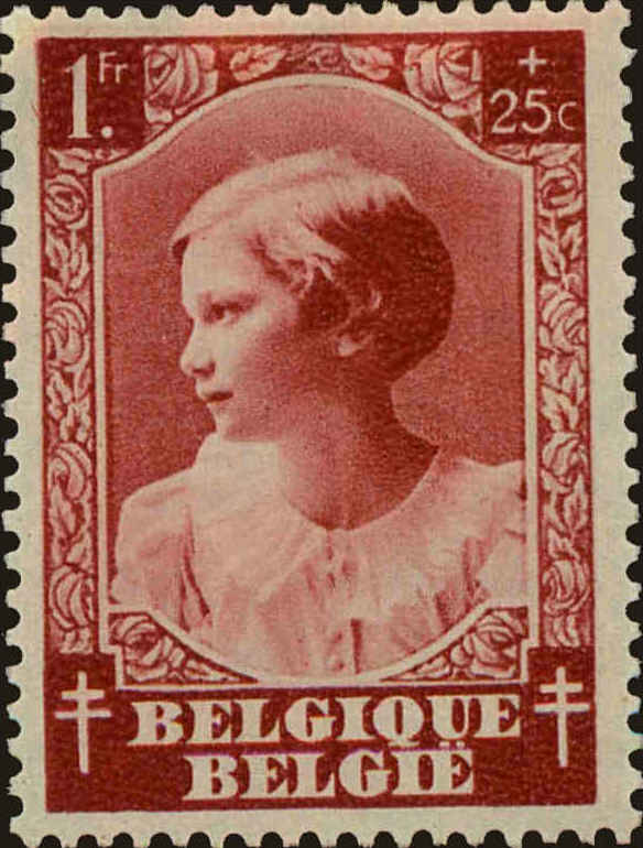 Front view of Belgium B205 collectors stamp