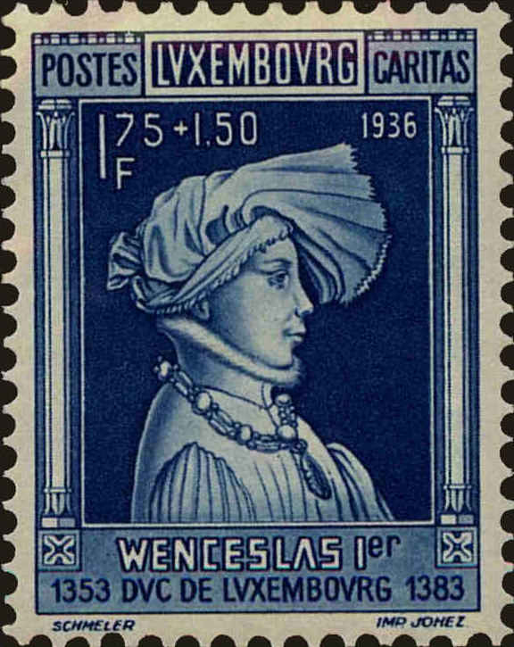 Front view of Luxembourg B78 collectors stamp