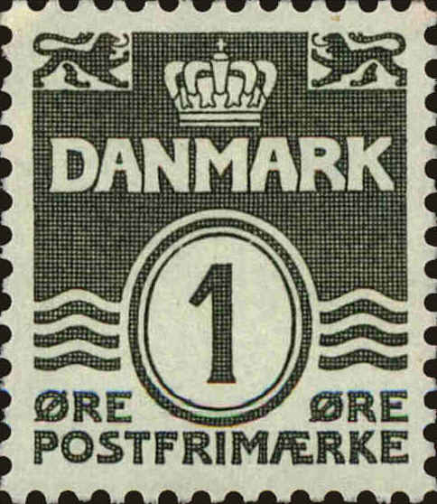 Front view of Denmark 220 collectors stamp