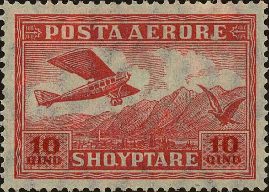 Front view of Albania C2 collectors stamp