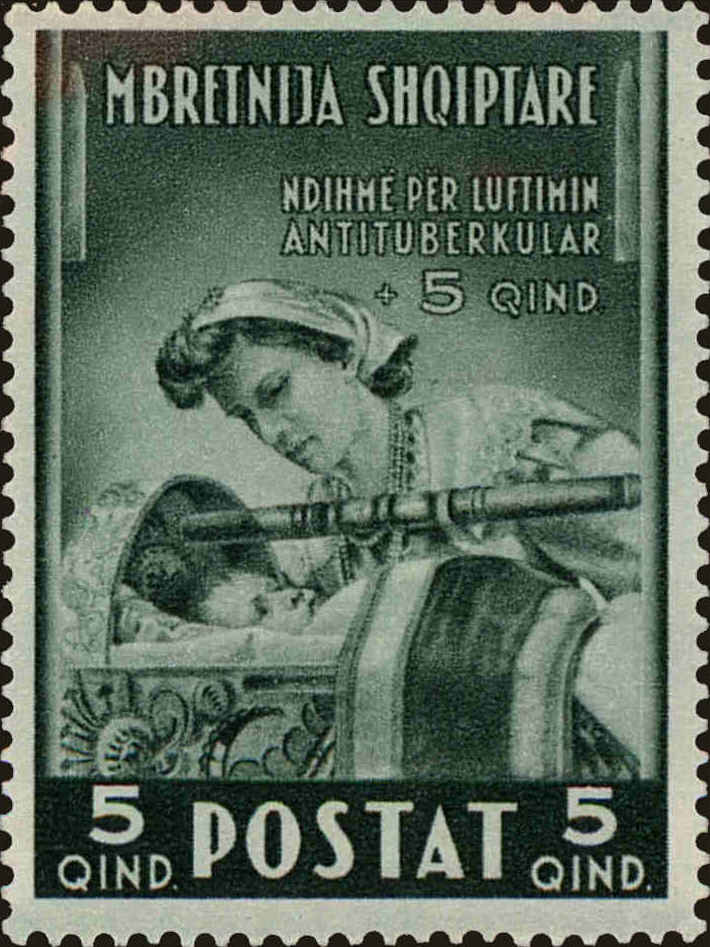 Front view of Albania B9 collectors stamp
