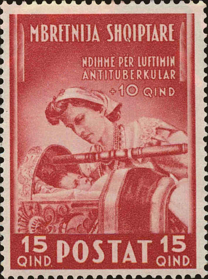 Front view of Albania B11 collectors stamp