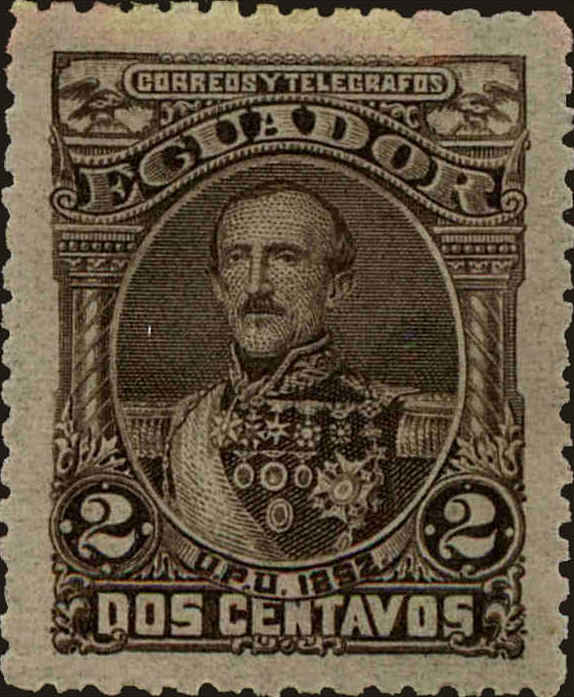 Front view of Ecuador 24 collectors stamp