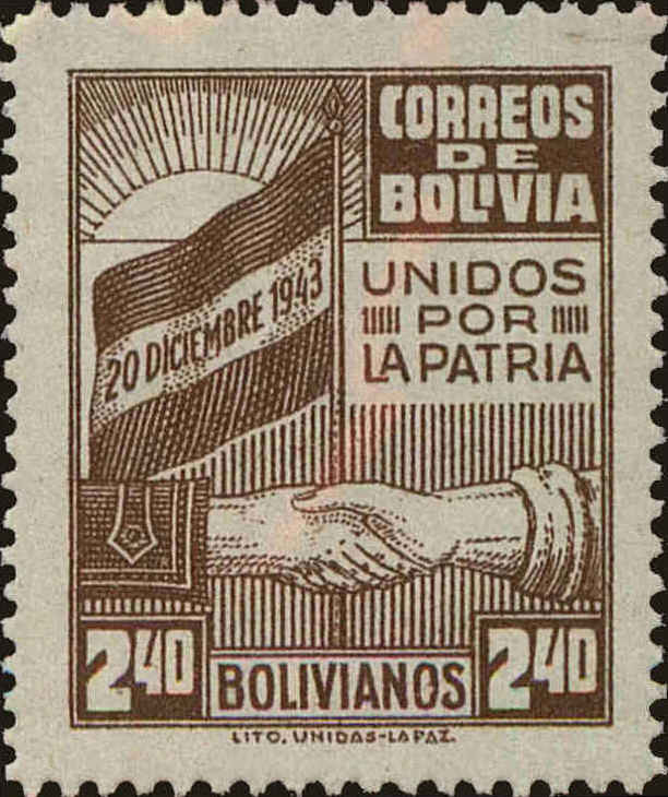 Front view of Bolivia 305 collectors stamp