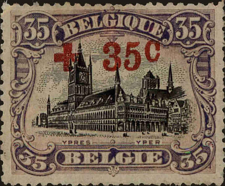 Front view of Belgium B41 collectors stamp