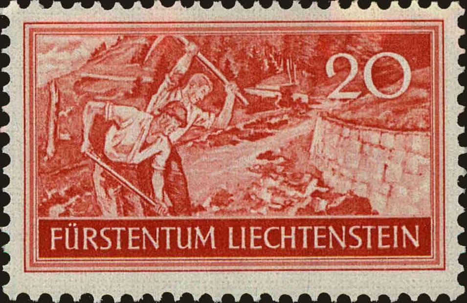 Front view of Liechtenstein 133 collectors stamp