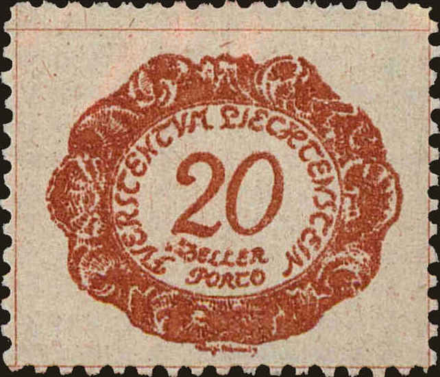 Front view of Liechtenstein J4 collectors stamp