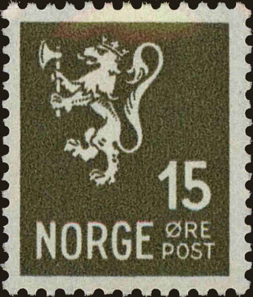 Front view of Norway 195 collectors stamp