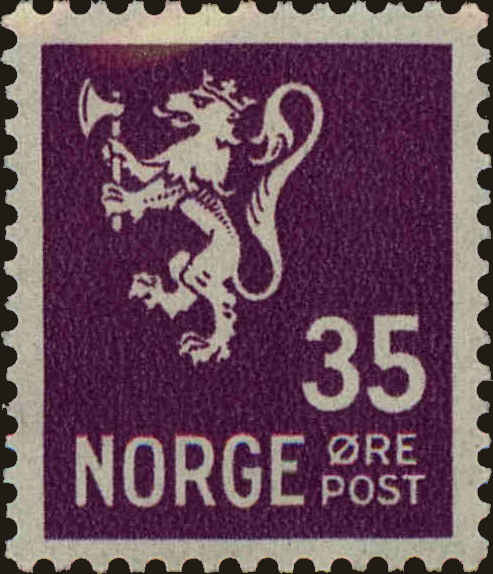 Front view of Norway 199 collectors stamp