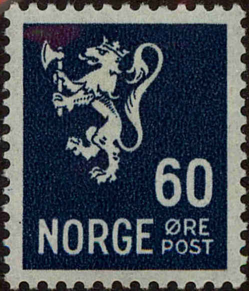 Front view of Norway 202 collectors stamp