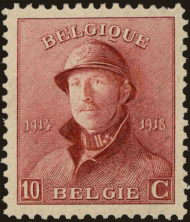 Front view of Belgium 132 collectors stamp