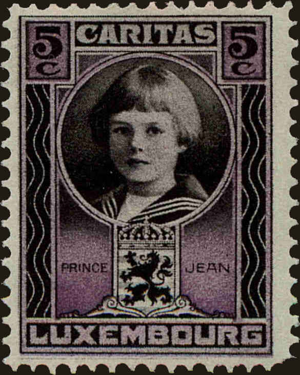Front view of Luxembourg B15 collectors stamp