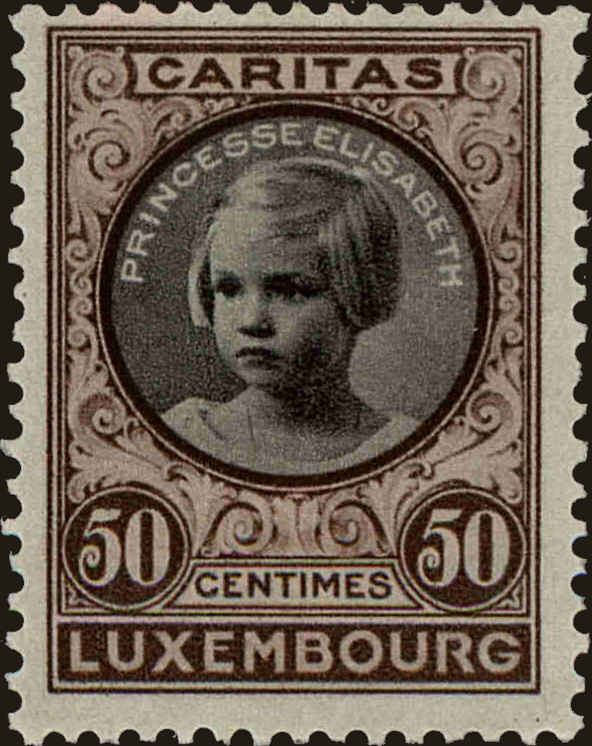 Front view of Luxembourg B26 collectors stamp