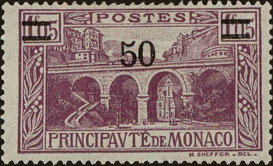 Front view of Monaco 95 collectors stamp
