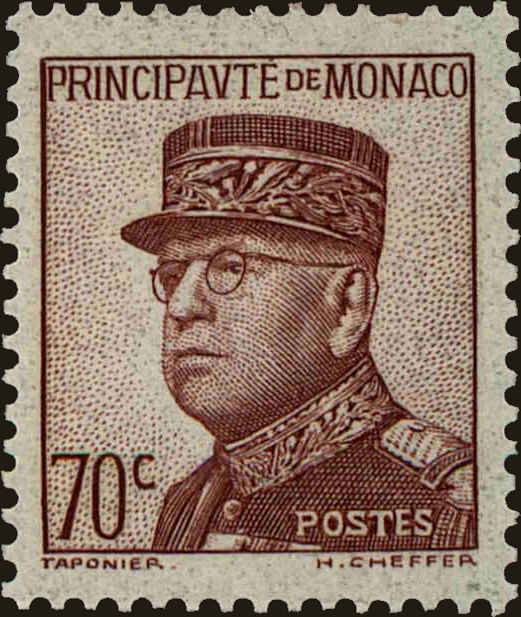 Front view of Monaco 153 collectors stamp