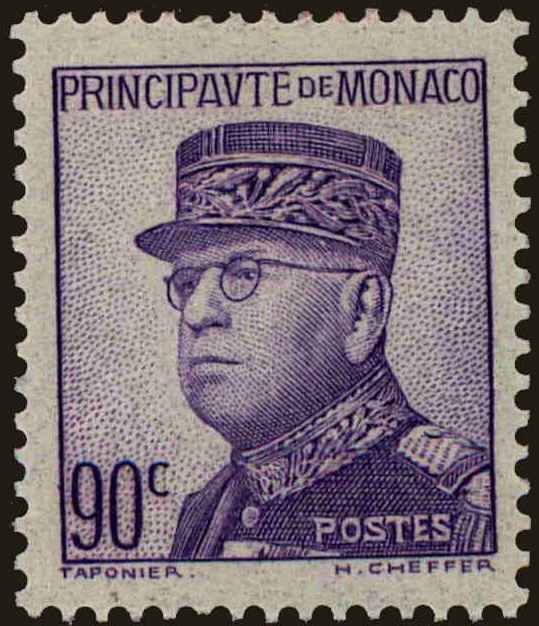 Front view of Monaco 154 collectors stamp
