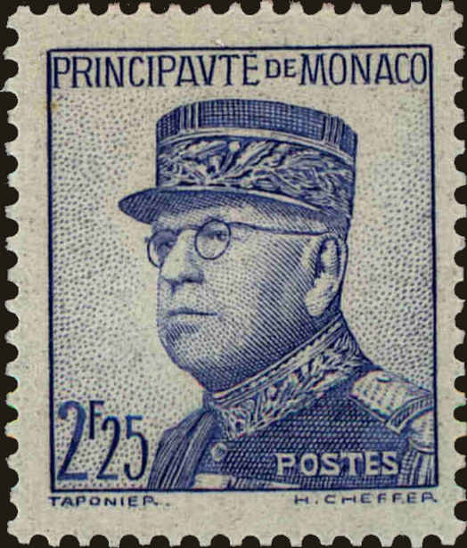 Front view of Monaco 158 collectors stamp
