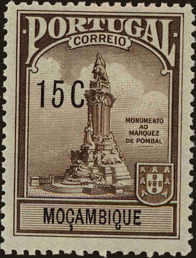 Front view of Mozambique RA3 collectors stamp