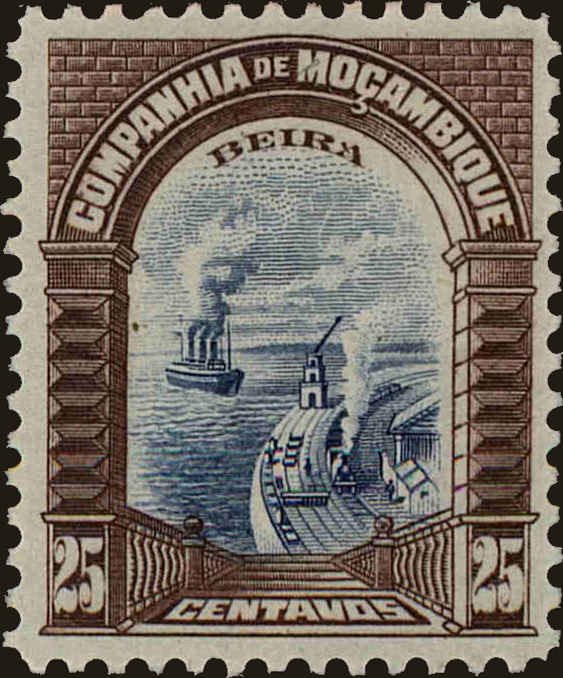 Front view of Mozambique Company 156 collectors stamp